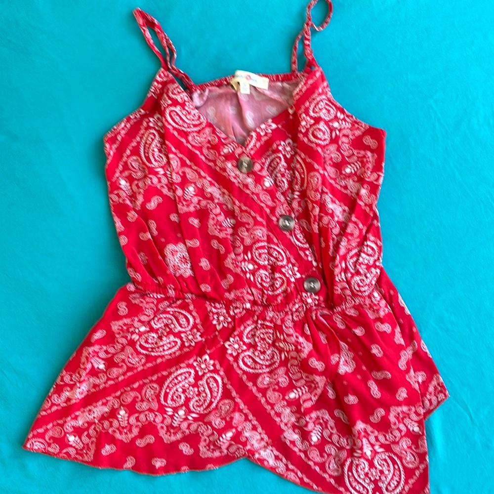 Tank top, size s, red with with paisley design